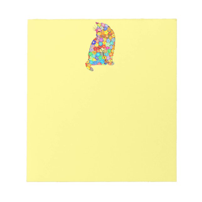 Bloc-note Kitty Cat aime les fleurs et les pattes dans l'Abs (Devant)