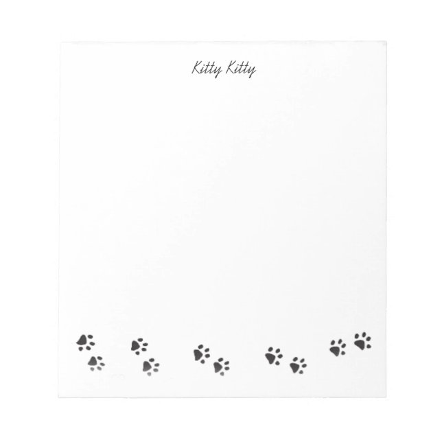 Bloc-note Kitty Kitty Empreintes de pattes Note Pad (Devant)