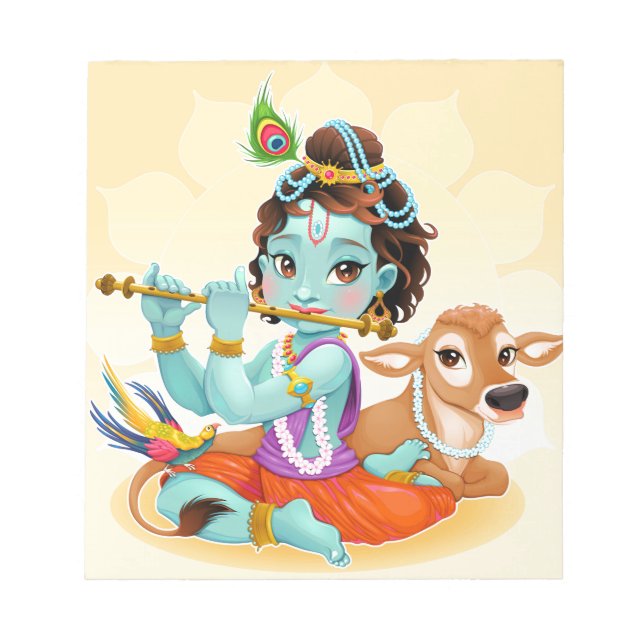 Bloc-note Krishna Indian God playing (Devant)