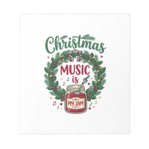 Bloc-note La musique de Noël est un casque de jarre de pin d