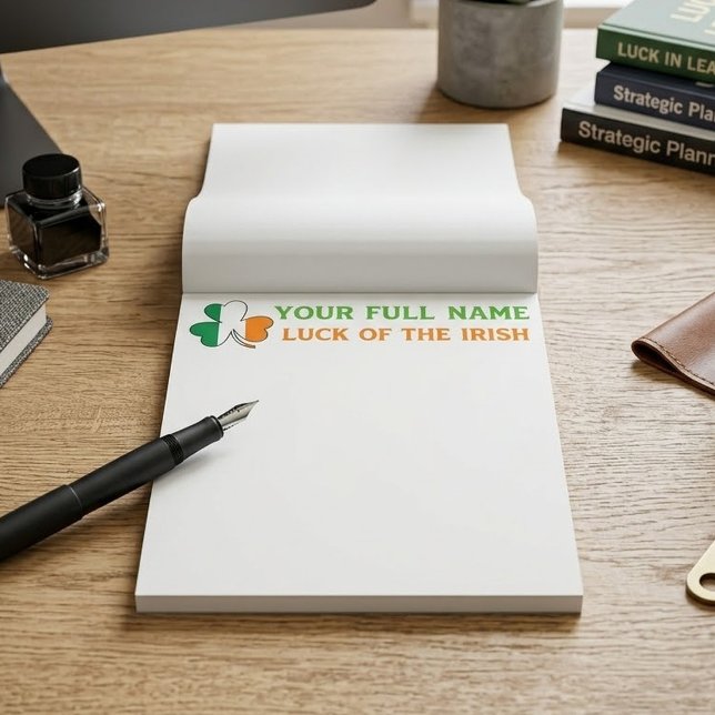 Bloc-note La Saint-Patrick Drapeau Irlande Trèfle Nom Person (Créateur téléchargé)