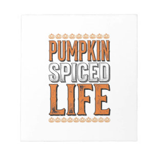 Bloc-note La vie épicée de citrouille Typographie Halloween 