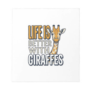Bloc-note La vie est meilleure avec des girafes modèle de t-