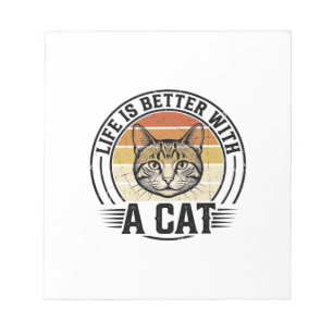Bloc-note La vie est meilleure avec un chat vintage chat con