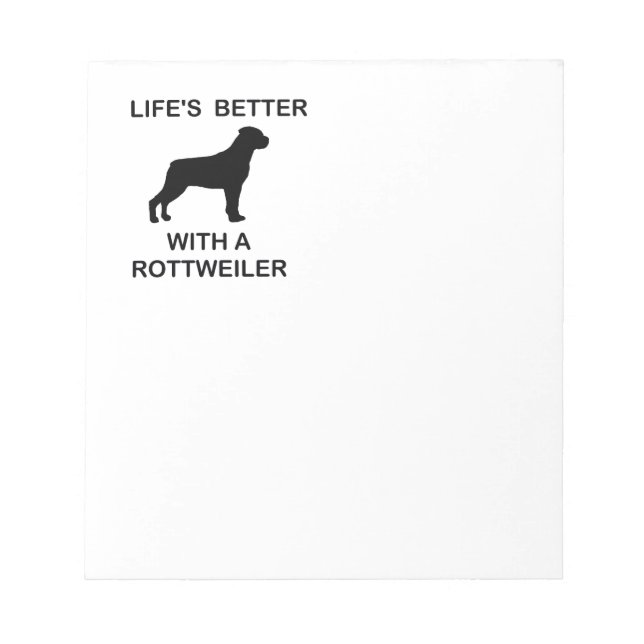Bloc-note La vie est meilleure avec un Rottweiler (Devant)