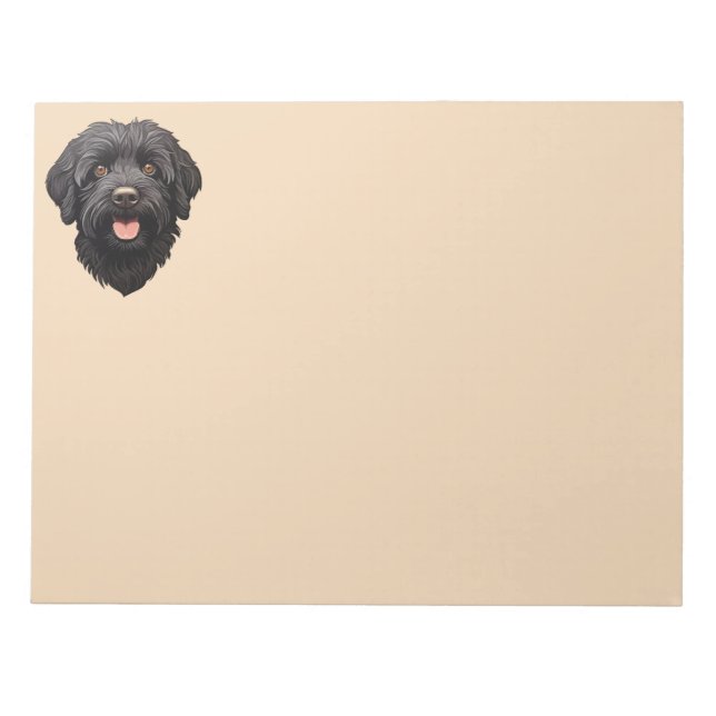 Bloc-note Labradoodle Chien noir (Devant)
