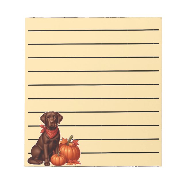 Bloc-note Labrador au chocolat avec Bandana rouge par Citrou (Devant)