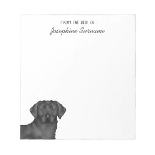 Bloc-note Labrador Retriever Lab noir Personnalisé Nom