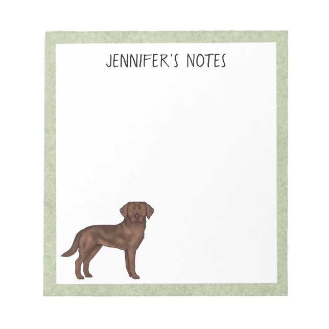 Bloc-note Labrador Retriever Labrador chocolat Chien Nom per (Devant)