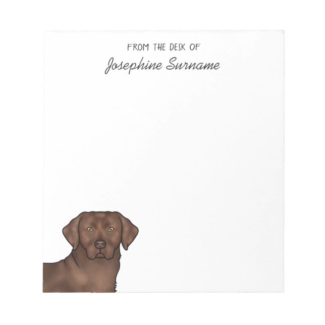 Bloc-note Labrador Retriever Labrador chocolat Chien Nom per (Devant)