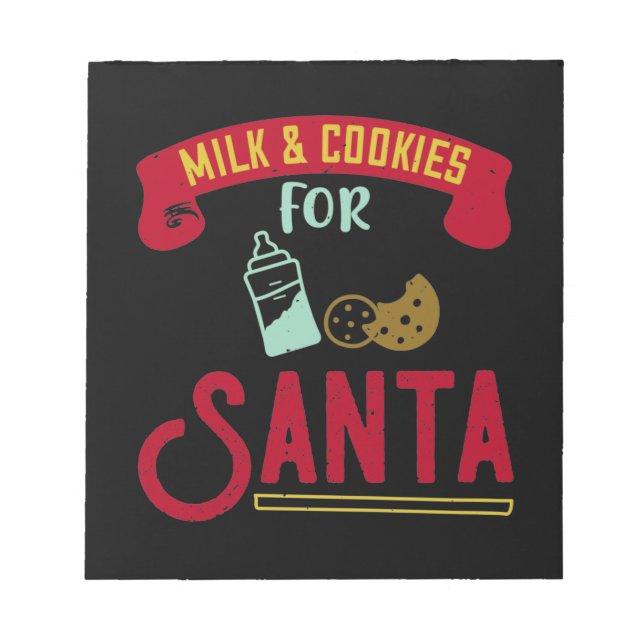 Bloc-note Lait Et Cookies Pour Père Noël (Devant)