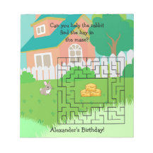Lapin et foin Anniversaire Maze Activité Notepads