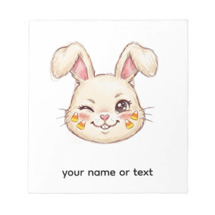 Bloc-note Lapin mignon clignant d'œil friandise maïs visage