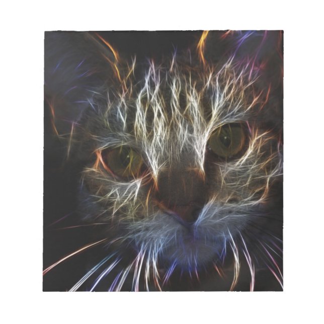 Bloc-note L'art du visage de chat hanté, fait de lumière - g (Devant)