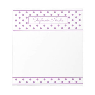 Bloc-note Lavande Polka Simple Dot Personnalisée