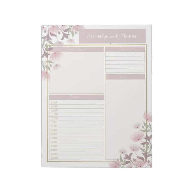 Bloc-note Lavande vintage Fleurs Mauve Planner Floral (Tourné)