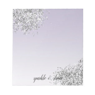 Bloc-note Lavande violet ombre Parties scintillant argent ét