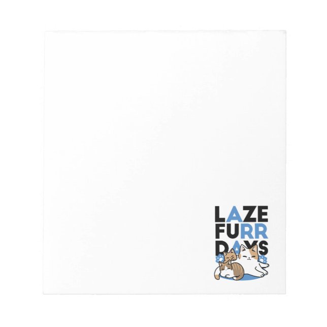 Bloc-note Laze Furr Days - Cute Lazy Cats Design (Devant)