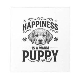Bloc-note Le bonheur est un chiot chaud design de t-shirt vi