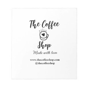Bloc-note Le coffee shop et le site web social media busines