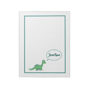 Bloc-note Le dinosaure vert personnalisé badine le bloc -