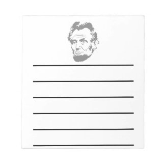 Bloc-note Le président Abe Lincoln Face