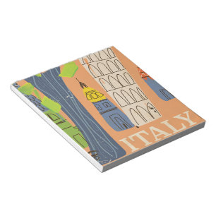 Bloc-note Leaning tower of Pisa vintage travel poster