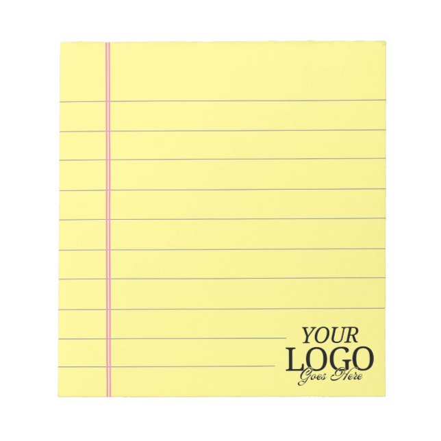 Bloc-note Légal Jaune Classique 5,5 x 6 avec logo (Devant)
