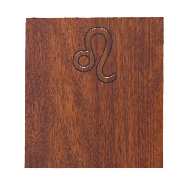 Bloc-note Leo Zodiac Connexion style bois acajou Brown (Devant)