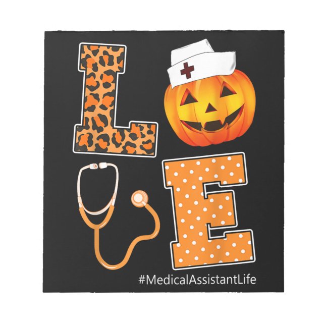 Bloc-note Leopard Love Médicale Assistant Citrouille Hallowe (Devant)