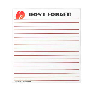 Bloc-note Les éléphants n'oublient pas (Bloc-notes personnal
