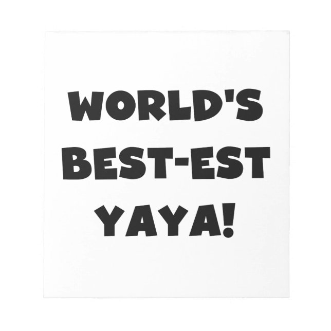 Bloc-note Les meilleurs cadeaux Yaya du monde de Black Text (Devant)