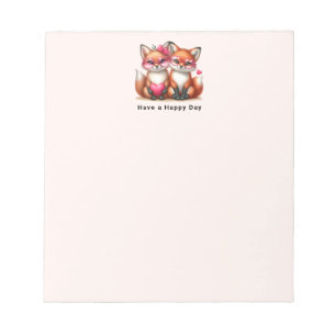 Bloc-note Les mignons renards orange en amour