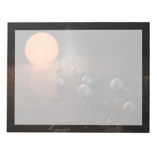 Bloc-note Les Sept Planètes De Trappist-1 En Orbite Autour D