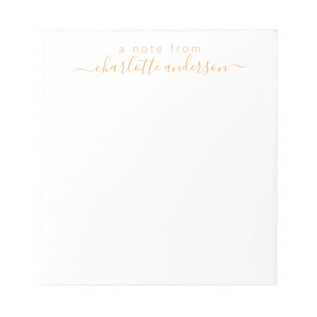 Bloc-note Lettrage de script simple en Jaune personnalisé (Devant)