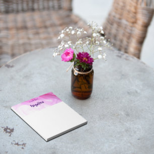 Bloc-note LETTRE Aquarelle rose éclat violet