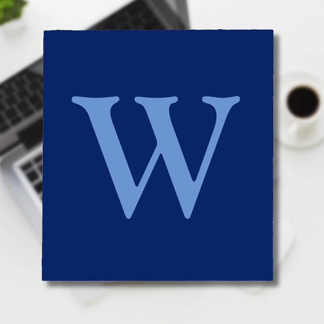 Bloc-note LETTRE INITIALE Bleu Fleur | Sapphire Blue (Créateur téléchargé)