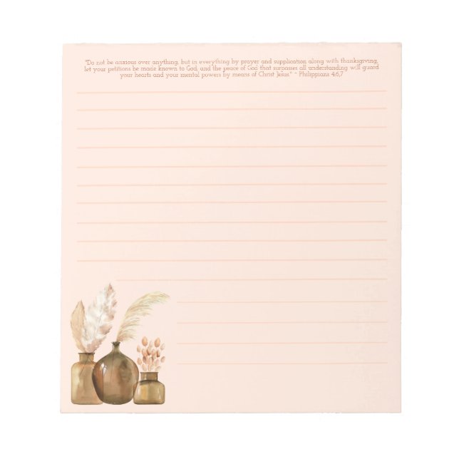 Bloc-note Lettre JW écriture Boho note pad (Devant)