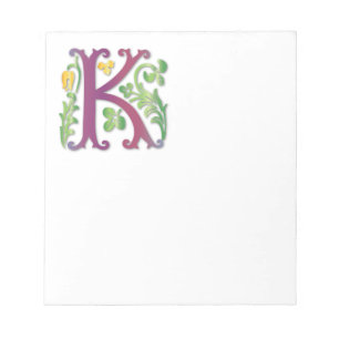 Bloc-note Lettre K Monogramme Fleur de lis