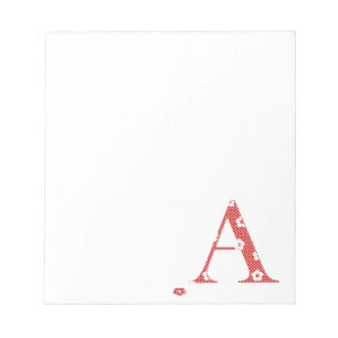 Bloc-note LETTRE Motif Fleur A(rouge)