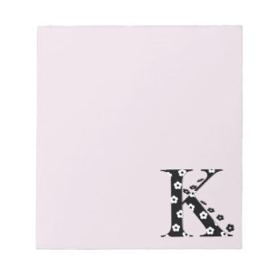 Bloc-note LETTRE Motif Fleur K