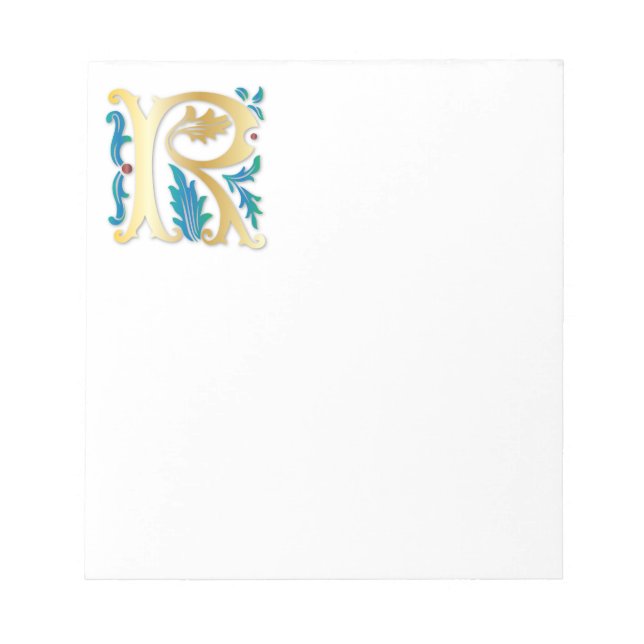 Bloc-note Lettre R Monogramme Fleur de lis (Devant)
