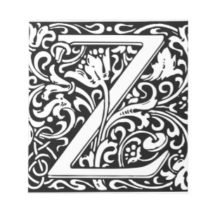 Bloc-note Lettre Z Monogramme médiéval Vintage