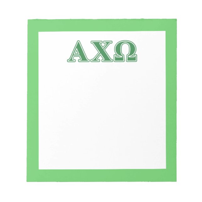Bloc-note LETTRES VERTES Alphi Chi Omega (Devant)