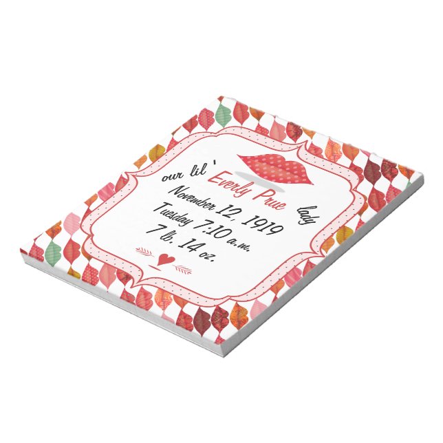 Bloc-note Lèvres Mme Hipster Vintage Retro Bride (Tourné)