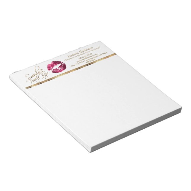 Bloc-note Lèvres Pailletées Rose Chaud (Incliné)
