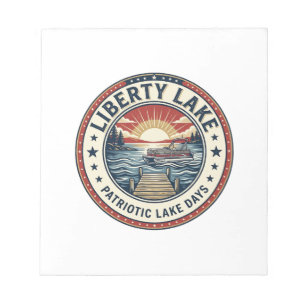 Bloc-note Liberty Lake Patriotique Lac Life Vintage Patrioti
