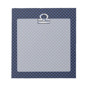 Bloc-note Libra Zodiac Connexion en fibre de carbone bleu