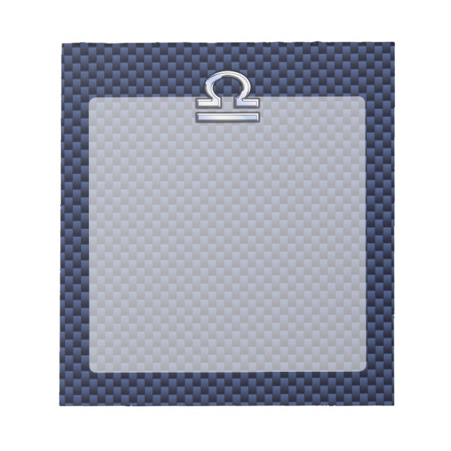 Bloc-note Libra Zodiac Connexion en fibre de carbone bleu (Devant)
