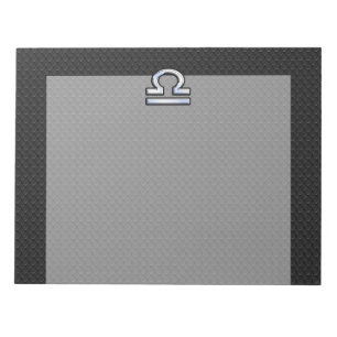 Bloc-note Libra Zodiac Sign on Black Snake Skin Decor